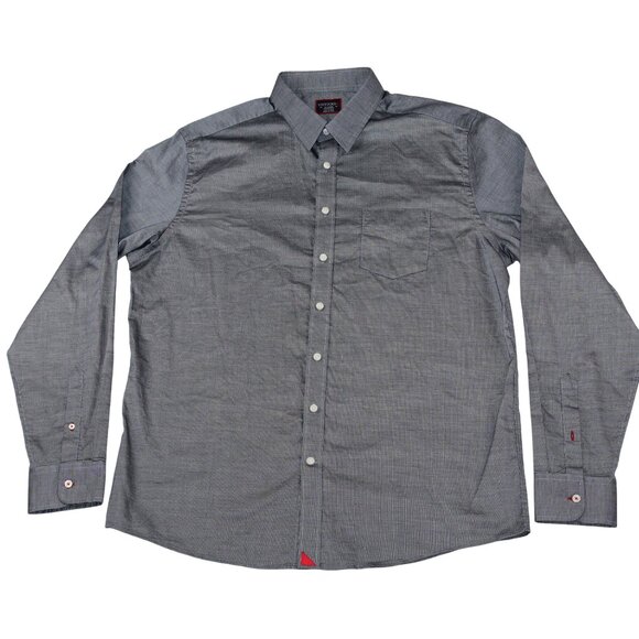 UNTUCKit XL Mens Grey Slim Fit Straight Point Collar Dress Shirt - Picture 1 of 9